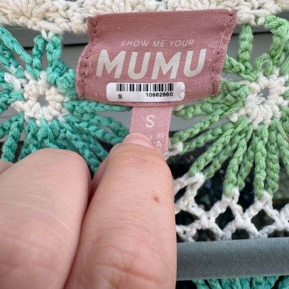 Show Me Your MuMu Vacay Tank Cover Up Dress in 
White Multi Floral Crochet Small - Picture 7 of 9